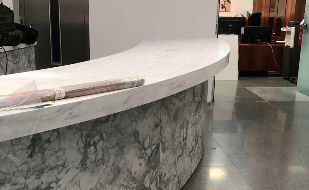 Marble Effect Solid Surface Reception Desk