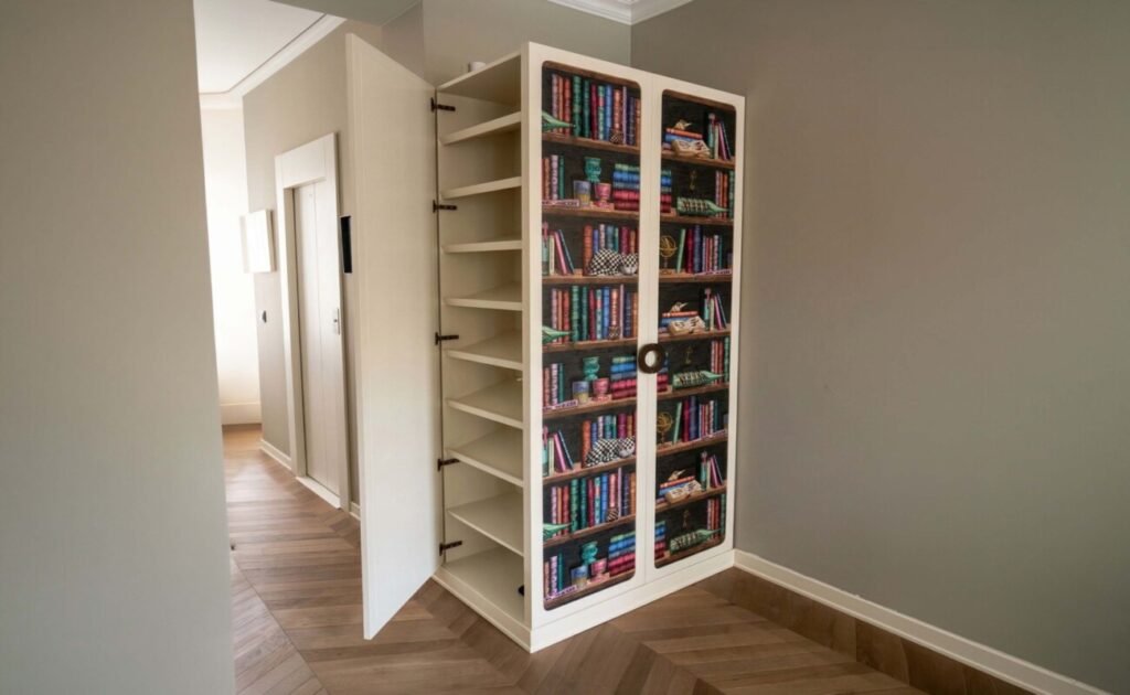 Wardrobe With Wallpaper Doors In Milan