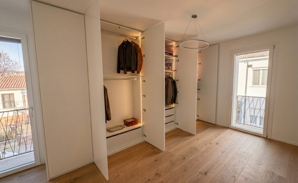 Residenza Vicenza -Cabina Armadio Su Misura In Nobilitato Bianco In Solid Surface Gp Design Vicenza